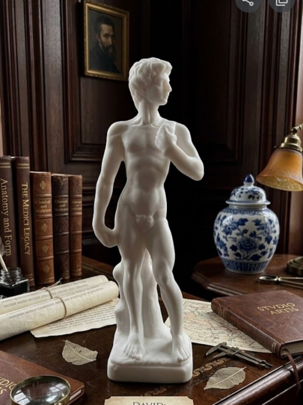 Decorative David Statue Figurine Michelangelo Home Accents Art Desk Decor 6”